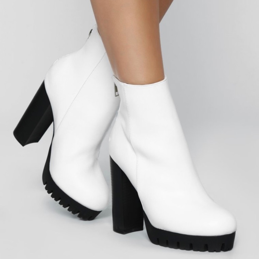 White Platform Ankle Booties !!!